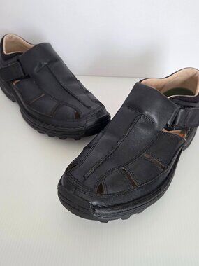 Size 10 Timberland Altamont Fisherman Sandals Men’s Black Leather 79059